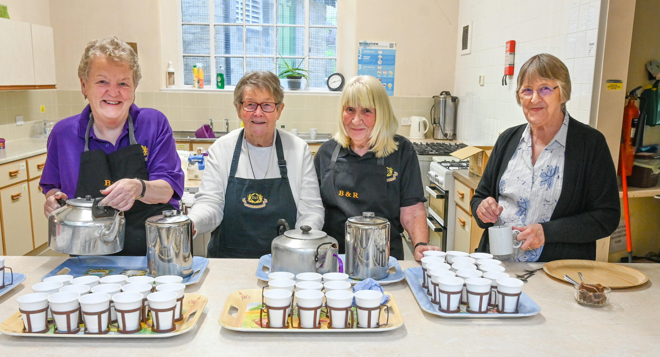 Linda, Pauline, Pam and Anne ready to serve refreshments