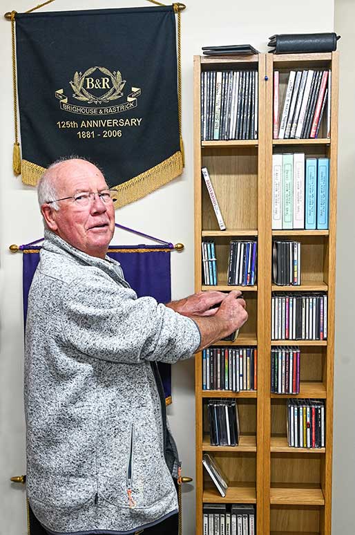 Stewart-cataloguing-CD's-and-videos